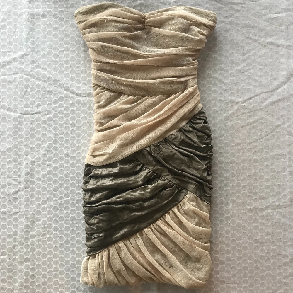 NWT Nicole Miller Size 2 strapless silk dress